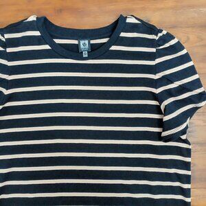 ANNE KLEIN Cotton Striped Crew Neck Short-Sleeve T-Shirt. XL